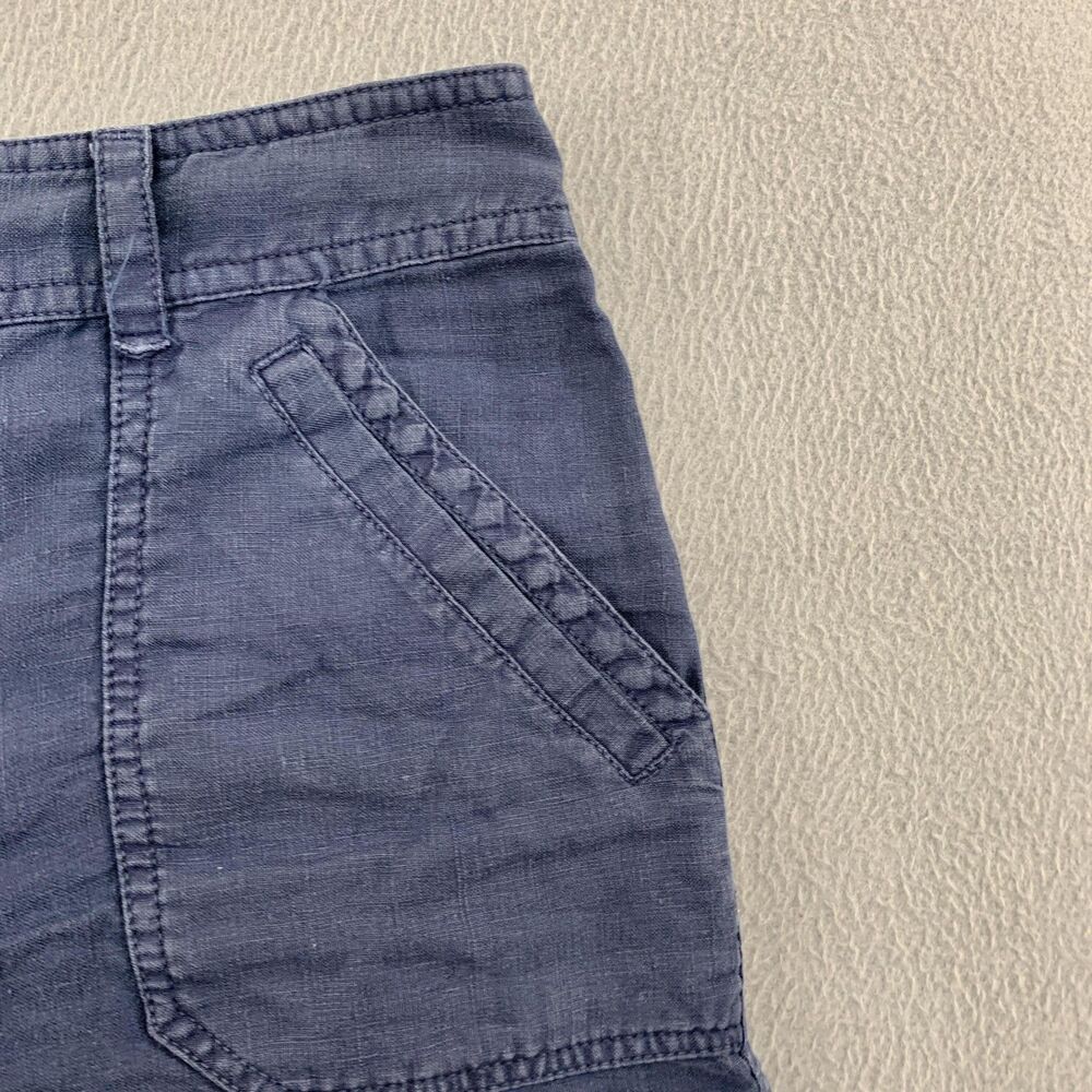 Tommy Bahama Linen Shorts Womens 2 Slate Blue Casual Utility Patch Pockets Beach - Picture 4 of 14